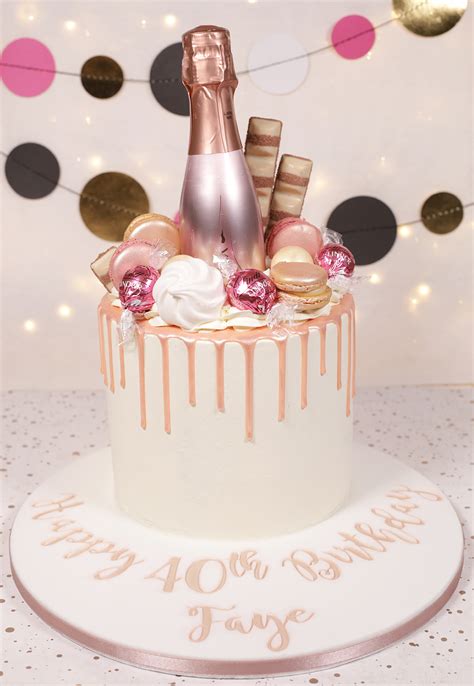 Rose Gold 40th Birthday Cake - Cakey Goodness