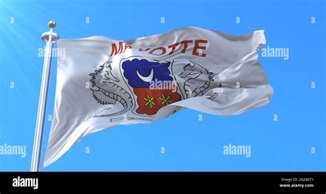 Flag of department of Mayotte, France. 3d rendering Stock Photo - Alamy