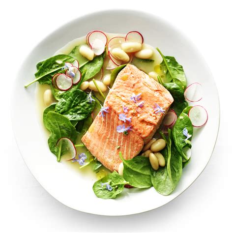 Poached Salmon with White Bean and Radish Salad Recipe – Sunset Magazine