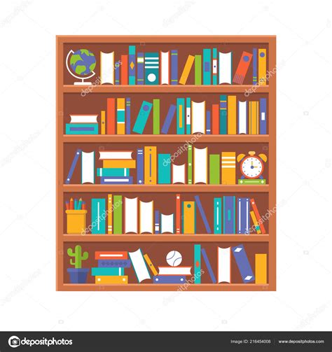 Vector Illustration School Cupboard Books Education Concept Stock ...