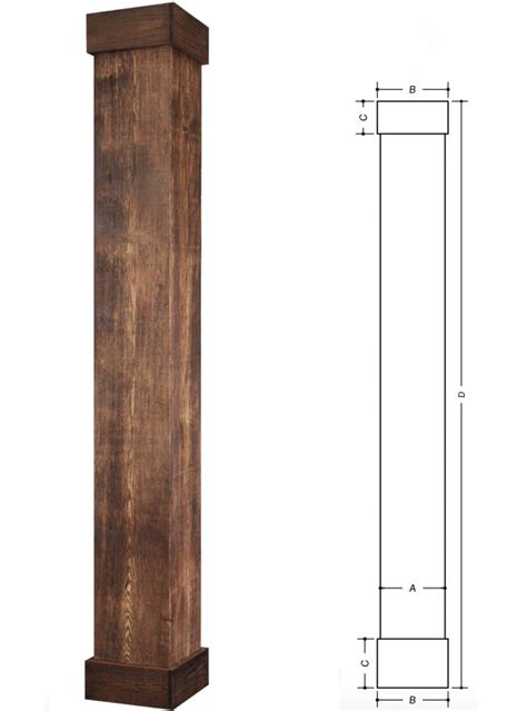 8" Square, Fiberglass Rough Sawn Column | Wood columns porch, Wood columns, House columns