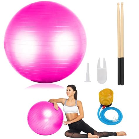 Cardio Drumming Equipment Set, 26" Fitness Balance Ball with Pump & 3.2oz Cardio Drumming Sticks ...