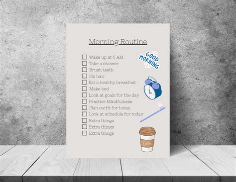 Editable Morning Routine Checklist - Etsy