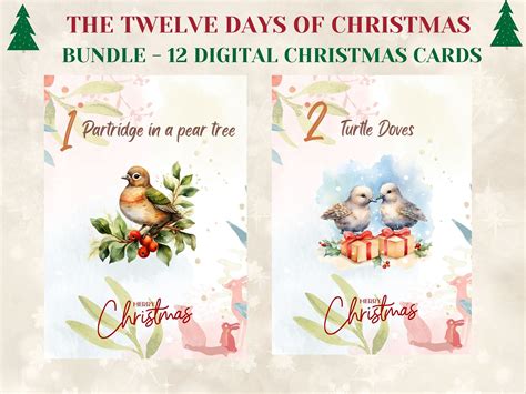 Bundle Twelve Days of Christmas Cards 12 Days of Christmas - Etsy