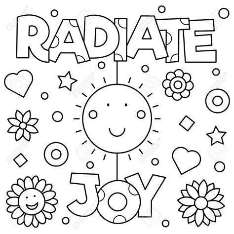 Radiate joy Coloring page. Vector illustration. , #Sponsored, #Coloring, #joy, #Radiate, #il ...