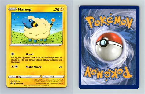 Mareep #47/198 - SWSH Chilling Reign Common Pokemon 2021 TCG Card