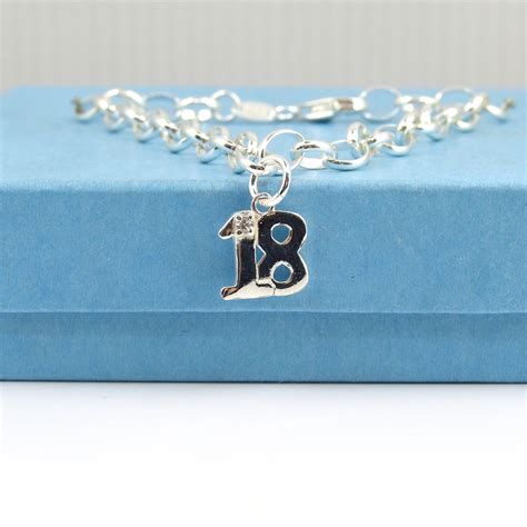 18th Birthday Gift, Silver 18 Bracelet, Sterling Silver 18 Bracelet, Adjustable Bracelet, 18 ...