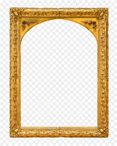 Decorative golden frame and border on transparent background PNG - Similar PNG