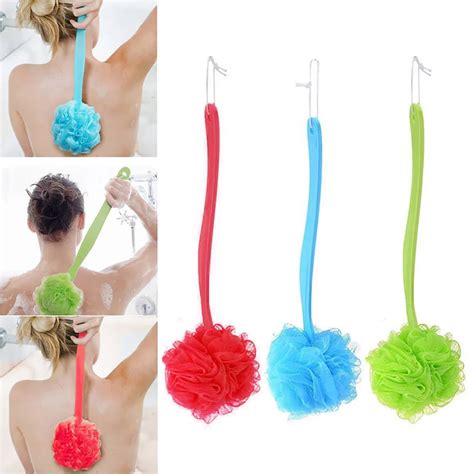 Long Handle Shower Brush Soft Exfoliating Back Bath Shower Scrubber Body Skin Health Cleaning ...