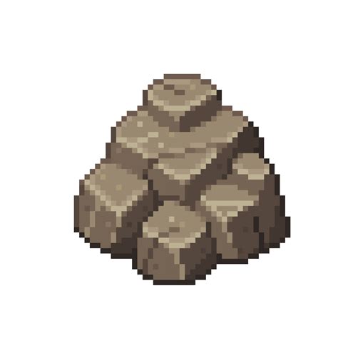 une illustration pixel art de style rétro 8 bits d'un rocher de pierre. 19527056 PNG