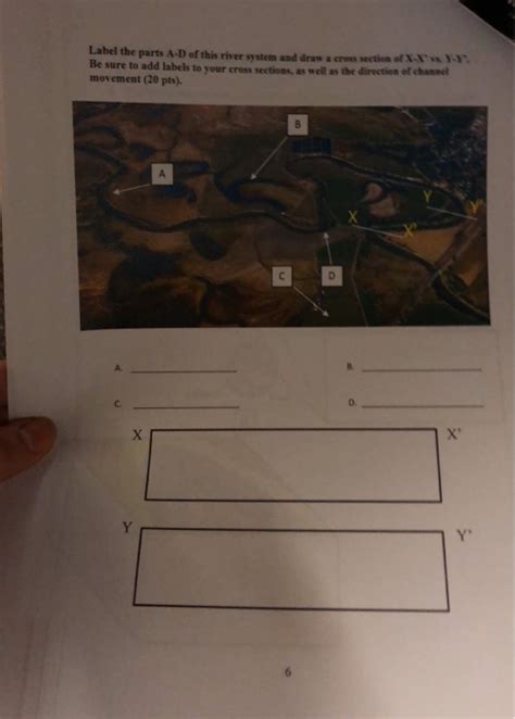 Solved Label the parts A-D of this river system and draw a | Chegg.com