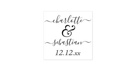 Personalized Name and Date Wedding Custom Made Rubber Stamp | Zazzle