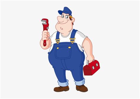 Men Clipart Plumbing - Funny Plumber Cartoons Transparent PNG - 352x500 - Free Download on NicePNG