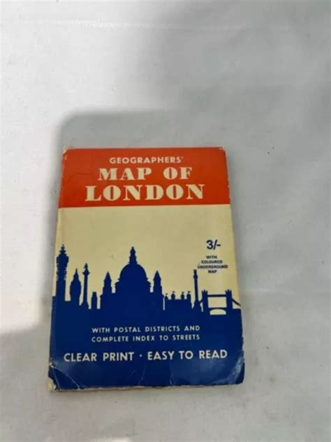 MAP OF LONDON w/ Underground Metro Map & Index to Streets £7.89 ...