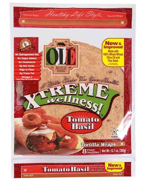 OLE Mexican Foods Xtreme Wellness! Tomato Basil Wraps 8" Tortillas, 8 ct - Walmart.com