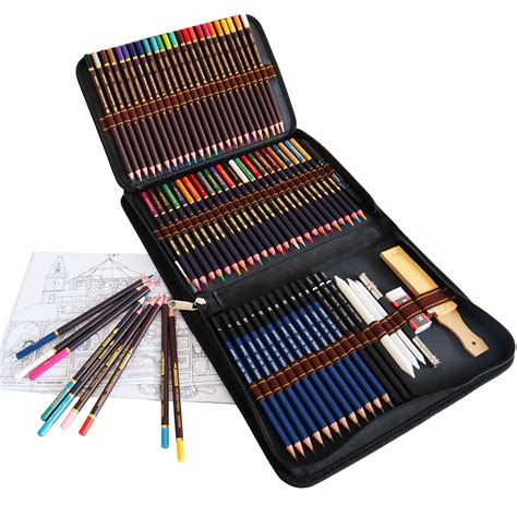 Buy Quer Colouring Drawing Pencils, 72 Piece Art Set Include Coloured ...