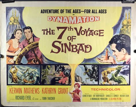 THE 7th VOYAGE OF SINBAD, Original Vintage Adventure Half Sheet Movie Poster - Original Vintage ...