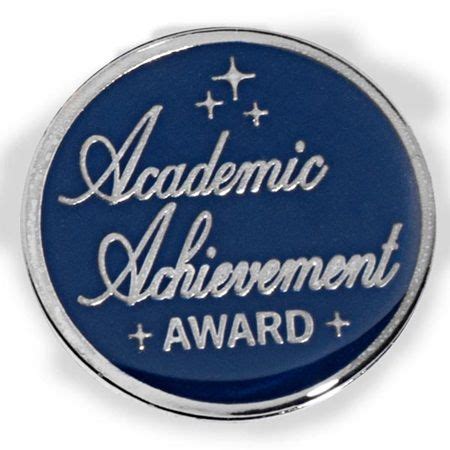 Academic Achievement Award Pin - 1" diameter blue and silver lapel pin is an ideal student award ...