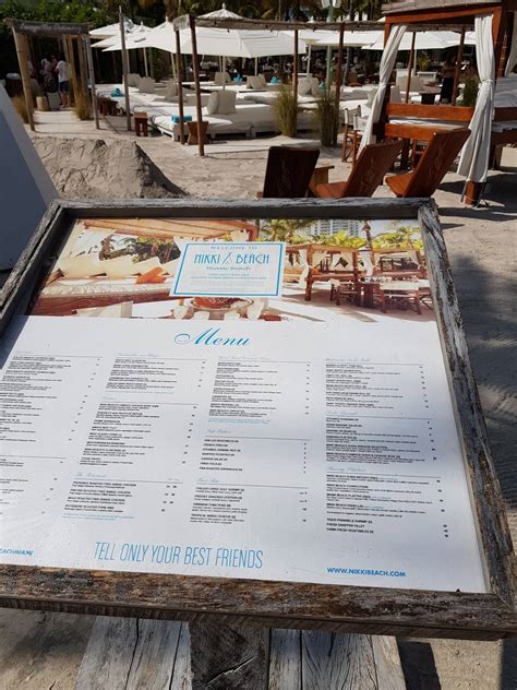 Menu at Nikki Beach Miami restaurant, Miami Beach, 1 Ocean Dr