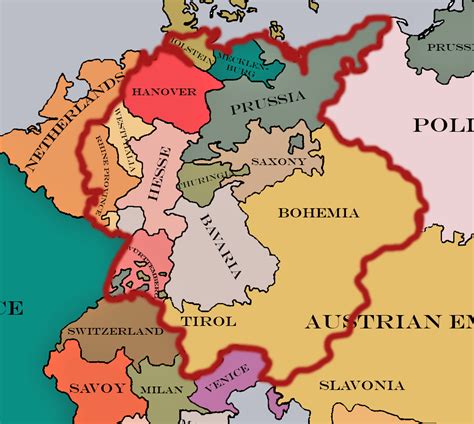 The German Confederation, "1848" : r/ShittyMapPorn