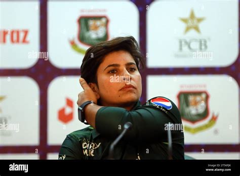 Pakistan Women Cricket Team Captain Nida Dar attends a pre-match press conference at SBNCS Media ...