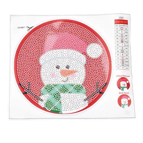 Globleland DIY Christmas Theme Diamond Painting Kits For Kids, Snowman