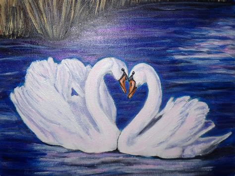 Swan Painting, Swan Art, Original Painting ,wall Decor - Etsy