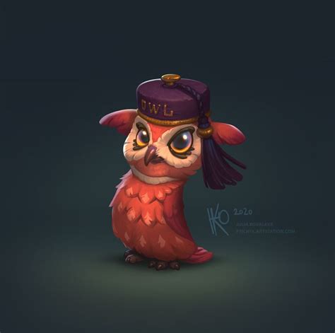 ArtStation - Owls in hats, Julia Kovaleva | Illustration character design, Owl illustration ...