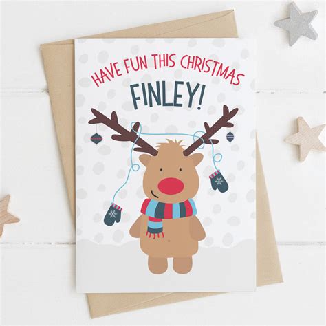 Cute Reindeer Christmas Card For Children By Wink Design