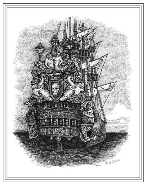 Pirate Ship Drawing by Tanya Crum - Fine Art America