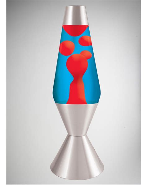 Lava Lamp with Red Lava, Blue Liquid, and Silver Base | Lavalampe, Lava, Lampe