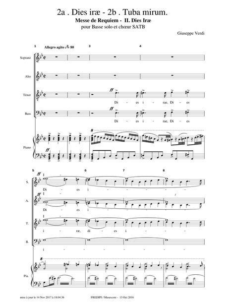 Verdi Requiem 2a Dies Irae 2b Tuba mirum Sheet music for Piano, Voice ...