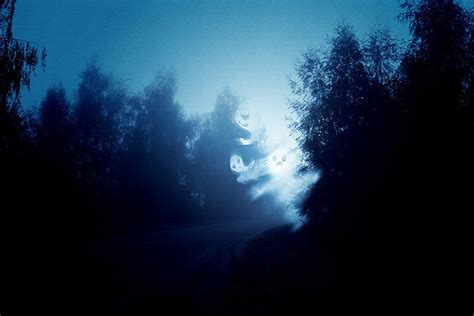 Dark Foggy Forest Road with Ghosts Graphic by AnnArtshock · Creative Fabrica