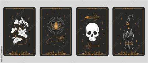 Tarot cards. Magic boho banners. Vintage spiritual signs, mystic or ...