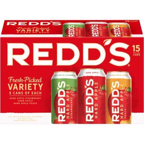 Redd's® Fresh Picked Variety Hard Apple Ale Beer, 15 cans / 12 fl oz ...