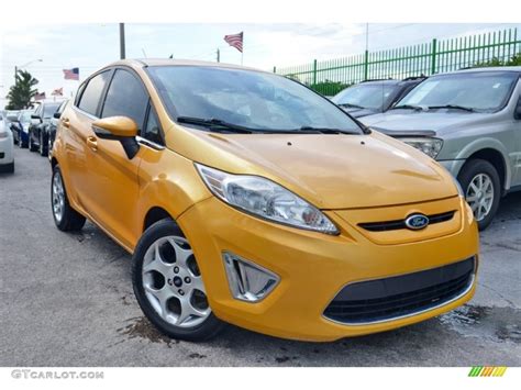 Yellow Blaze Metallic Tri-Coat 2011 Ford Fiesta SES Hatchback Exterior Photo #106774742 ...