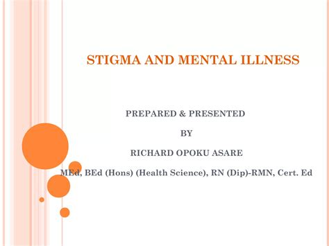 Stigma and mental illness | PPT