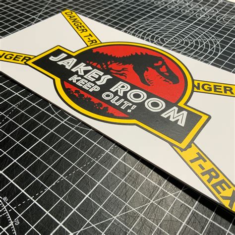 Personalised Jurassic Park Door Sign Danger T-Rex Office | Etsy