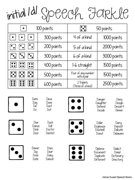 10 000 Dice Game Score Sheet Printable