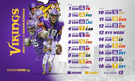 Minnesota Vikings Printable Schedule