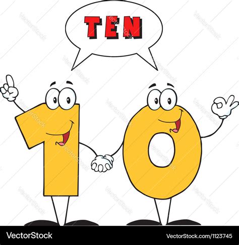 Number Ten And Text Royalty Free Vector Image - VectorStock