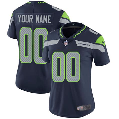 Nike Seattle Seahawks Customized Steel Blue Team Color Stitched Vapor Untouchable Limited Women ...