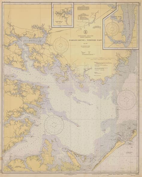 Pamlico Sound Map - 1938 – Nautical Chart Prints