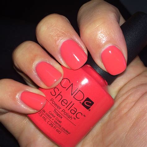 #nailsbyalexi CND shellac "tropix" | Shellac nail colors, Red shellac ...