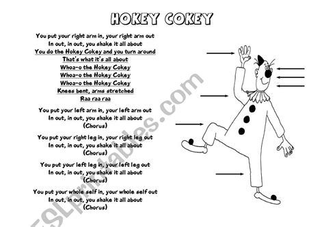 Hokey Cokey - ESL worksheet by DinaG