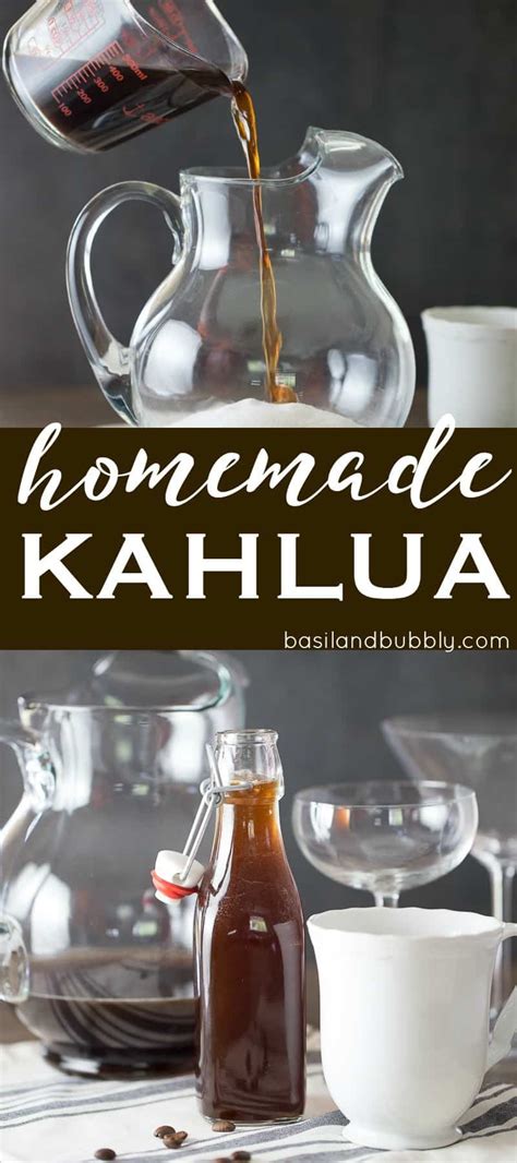 Homemade Kahlua ( Coffee Liqueur Recipe ) - Basil And Bubbly