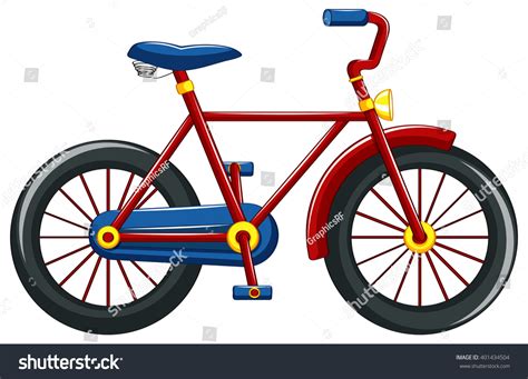 Bicicleta con ilustración de cuadro rojo: vector de stock (libre de ...