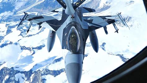 F-16 Aggressor In Cool New ‘Splinter’ Camouflage Refueling By KC-135 Over Alaska | AIIRSOURCE