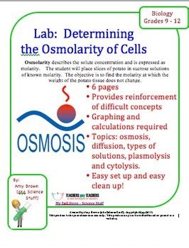 Biology Lab: Determining Osmolarity of Cells by Amy Brown Science