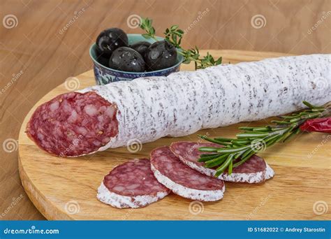 Fuet sausage stock photo. Image of cured, sausage, background - 51682022